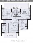 2 BHK Floor Plan : 1325 Sq.Ft.