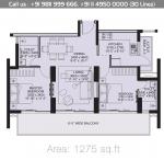 2 BHK Floor Plan : 1275 Sq.Ft. 